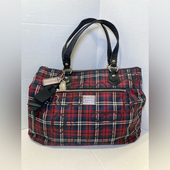 Coach Poppy Signature Tartan Glam Tote - Picture 2 of 16